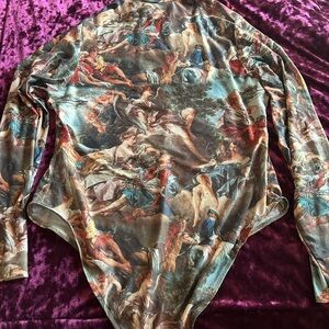 Artistic Print Long Sleeve Bodysuit